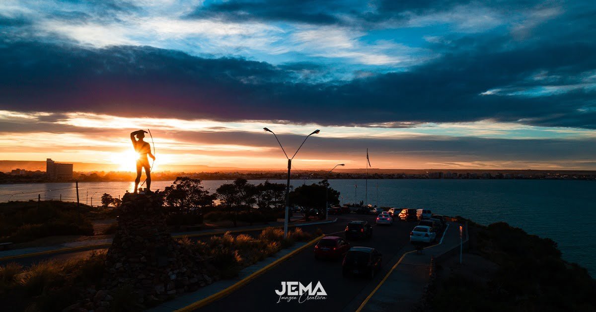 Puerto Madryn al atardecer, en una imagen de Jema